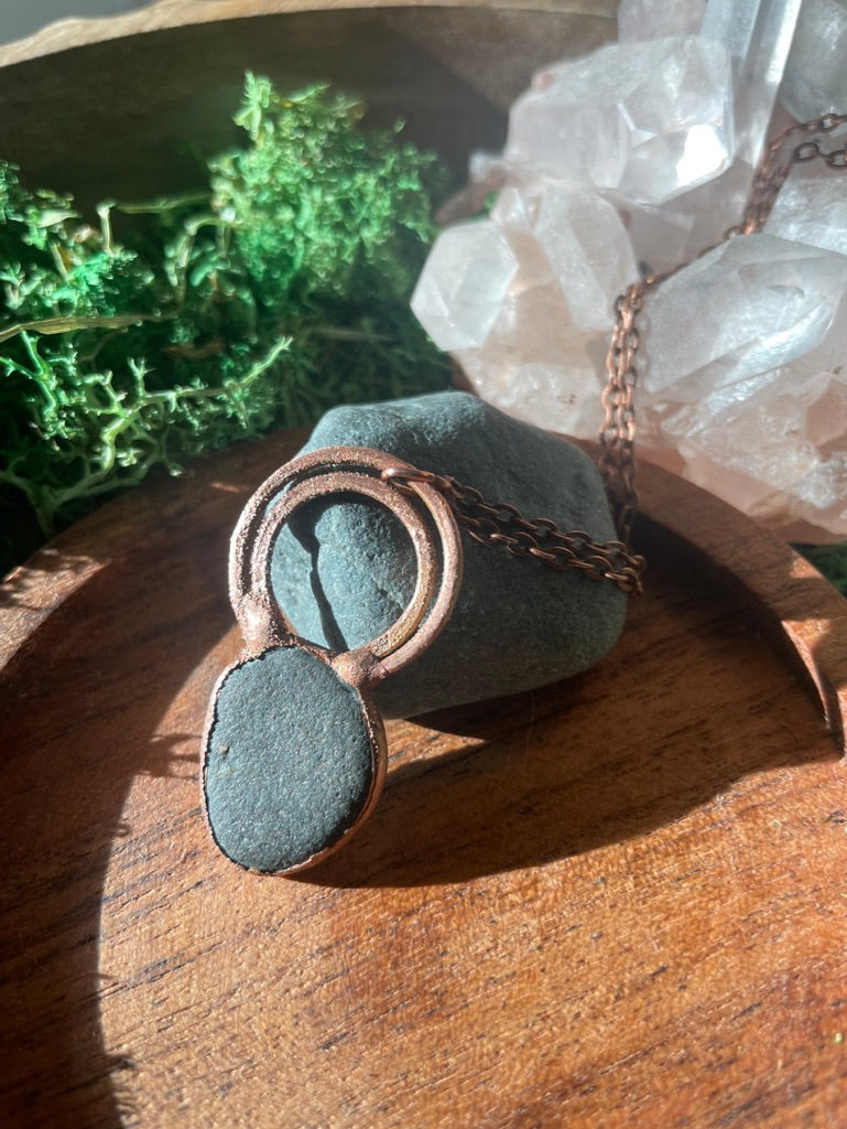 Electroformed Copper Lake Superior Stone Necklace