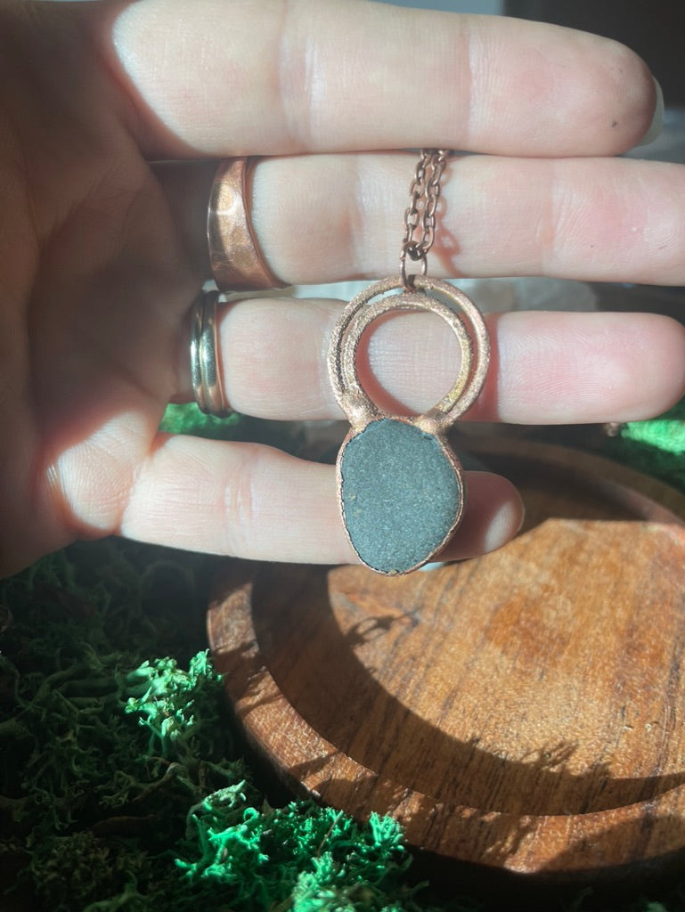 Electroformed Copper Lake Superior Stone Necklace