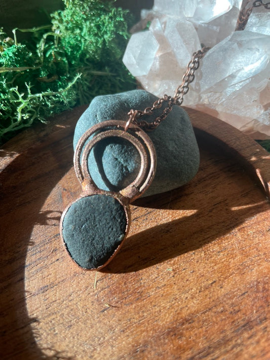 Electroformed Copper Lake Superior Stone Necklace