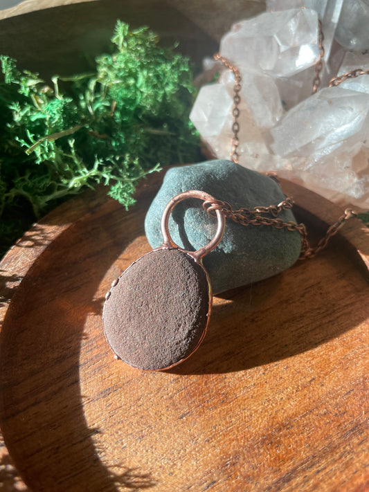 Electroformed Copper Lake Superior Stone Necklace