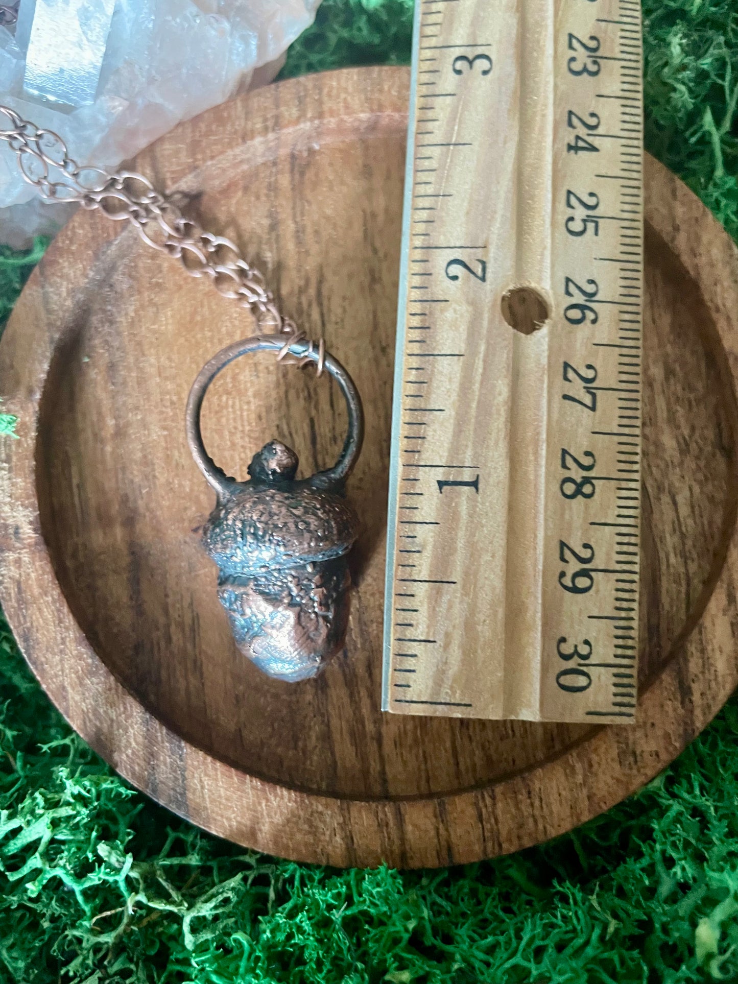 Electroformed Copper Real Acorn Necklace