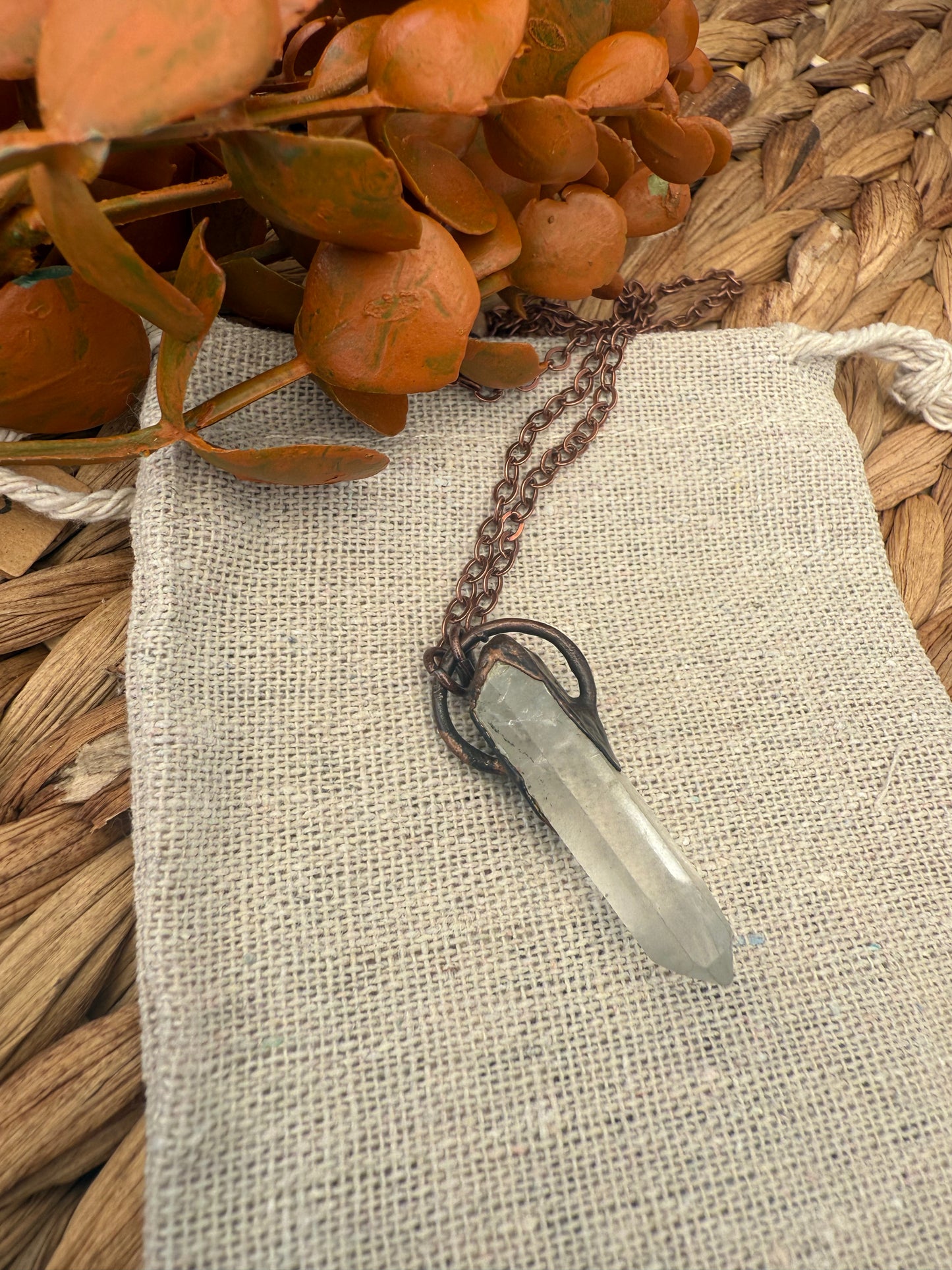 Electroformed Simple Quartz Necklace