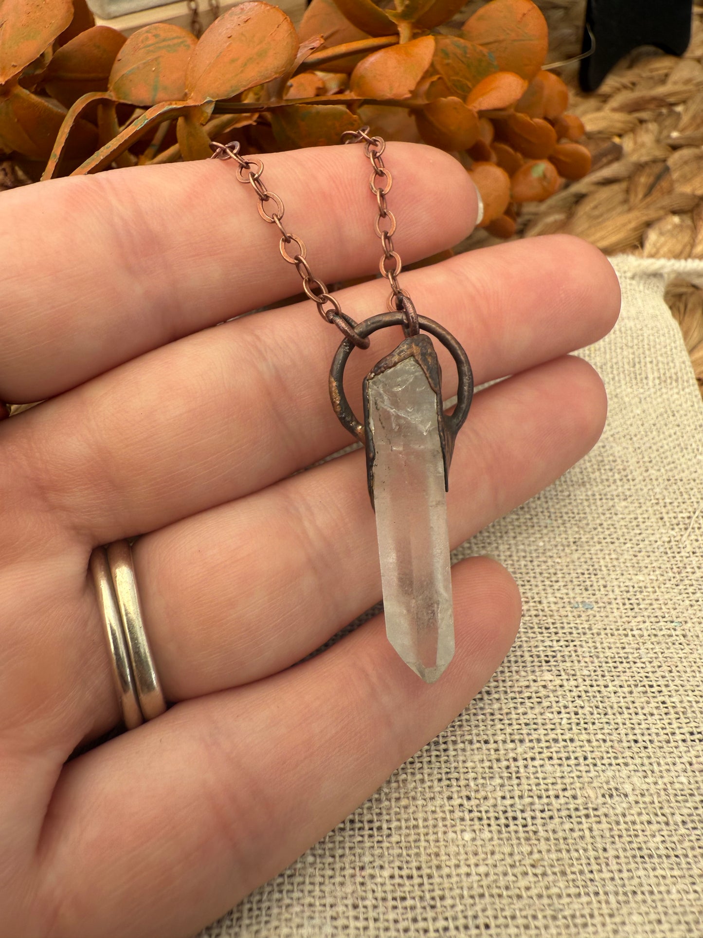 Electroformed Simple Quartz Necklace