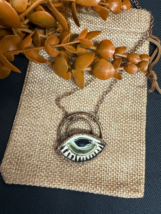 Electroformed Eye Copper Necklace