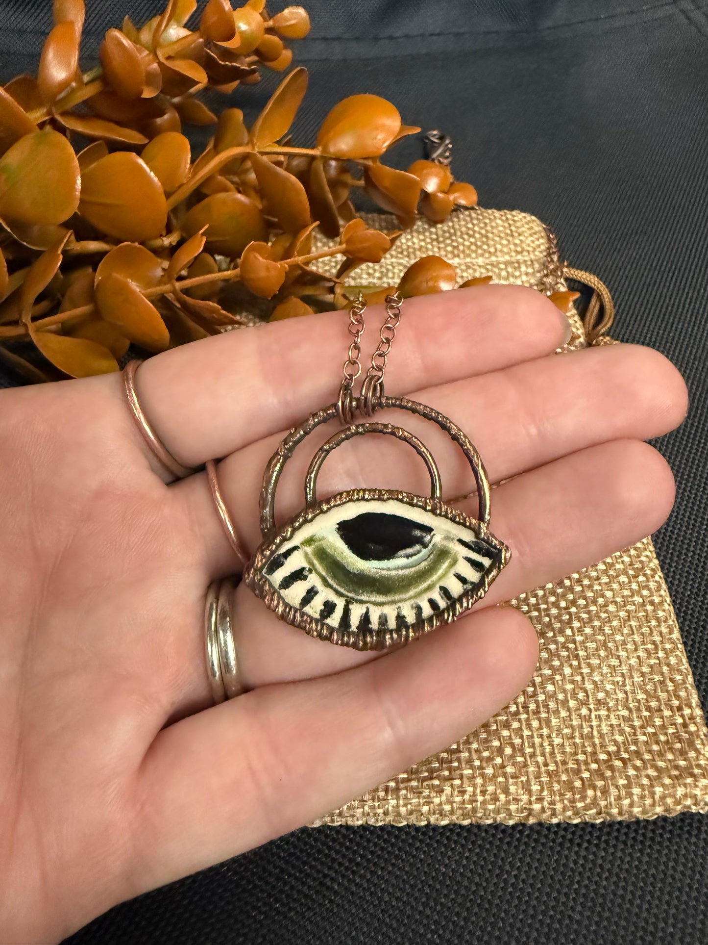 Electroformed Eye Copper Necklace