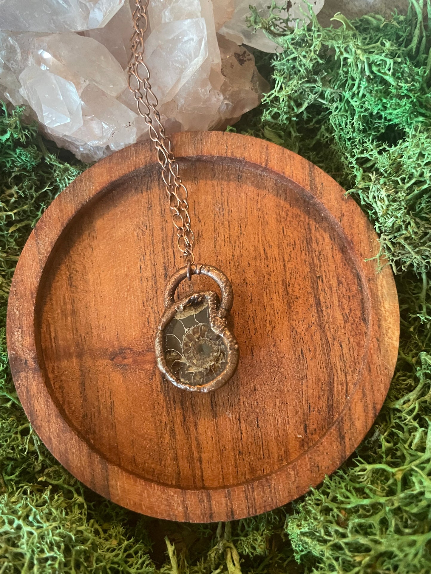 Electroformed Copper Ammonite Necklace