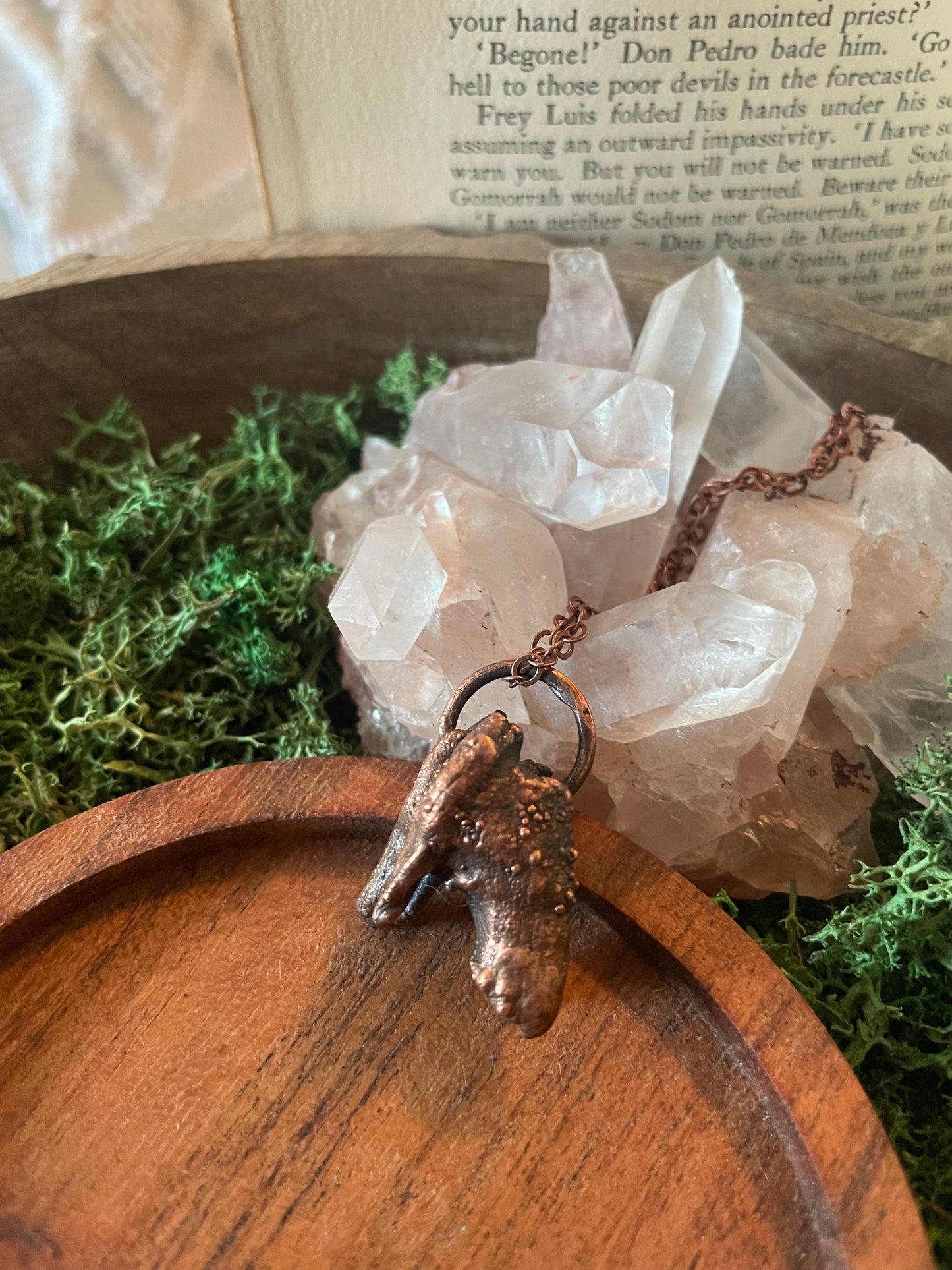 Electroformed Copper Deer Tooth Necklace