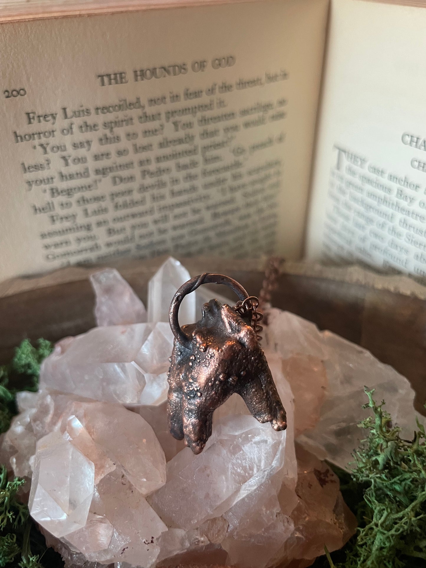 Electroformed Copper Deer Tooth Necklace