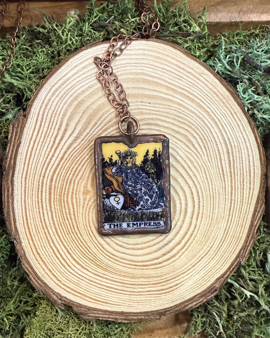 Electroformed Tarot Charm Necklace - The Empress