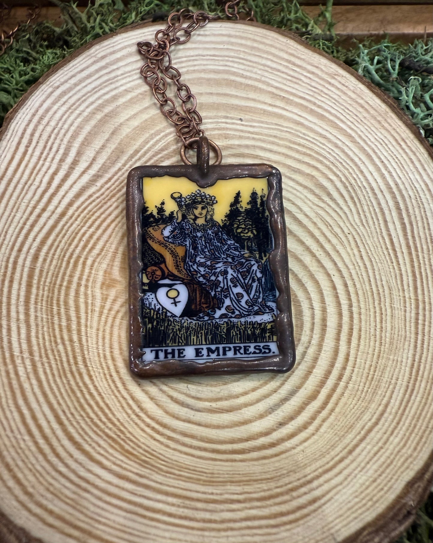 Electroformed Tarot Charm Necklace - The Empress