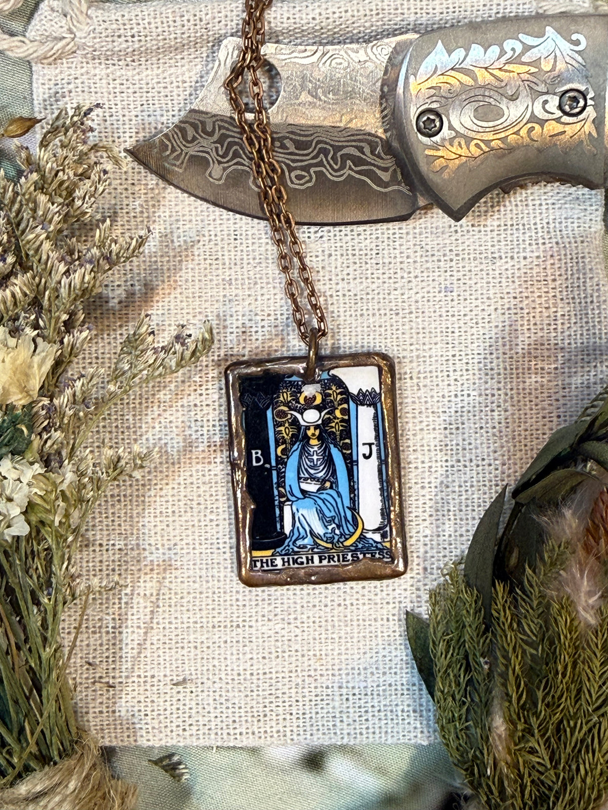 Electroformed Tarot Charm Necklaces