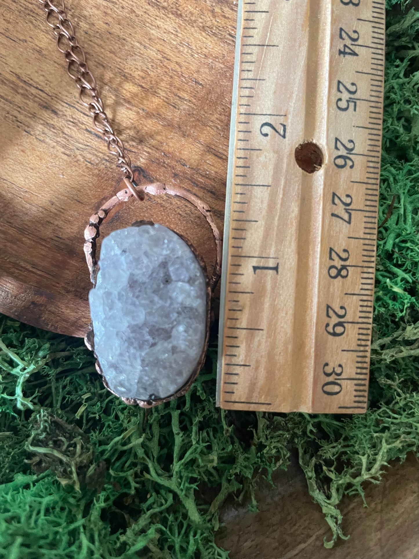 Electroformed Copper Amethyst Cluster Necklace