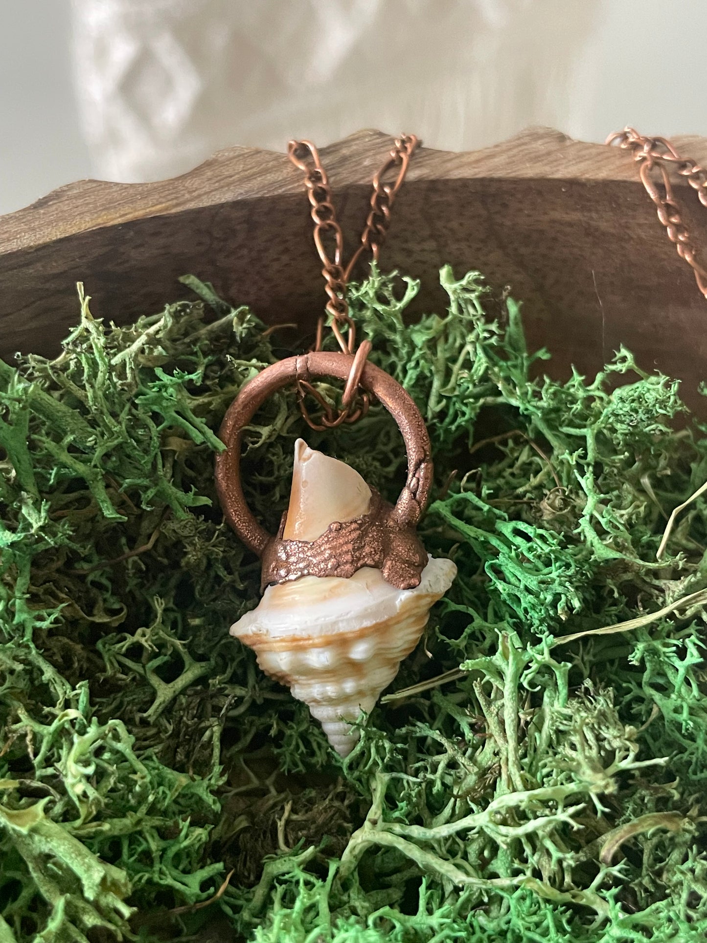 Electroformed Copper Rock Shell Necklace