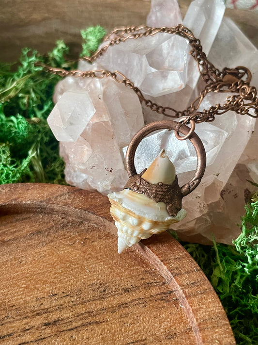Electroformed Copper Rock Shell Necklace