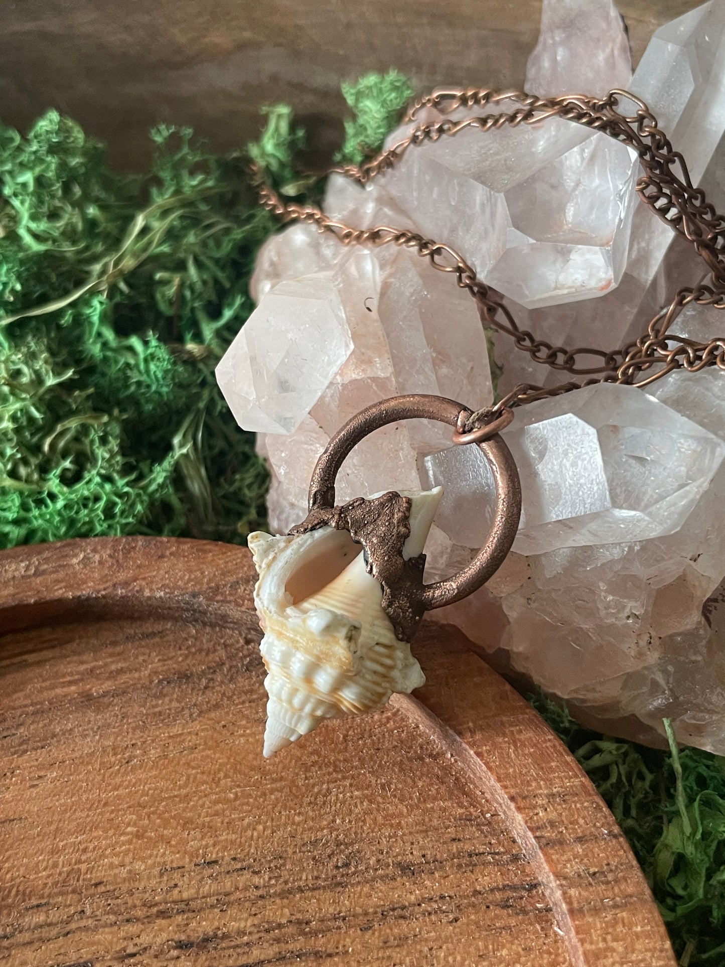 Electroformed Copper Rock Shell Necklace