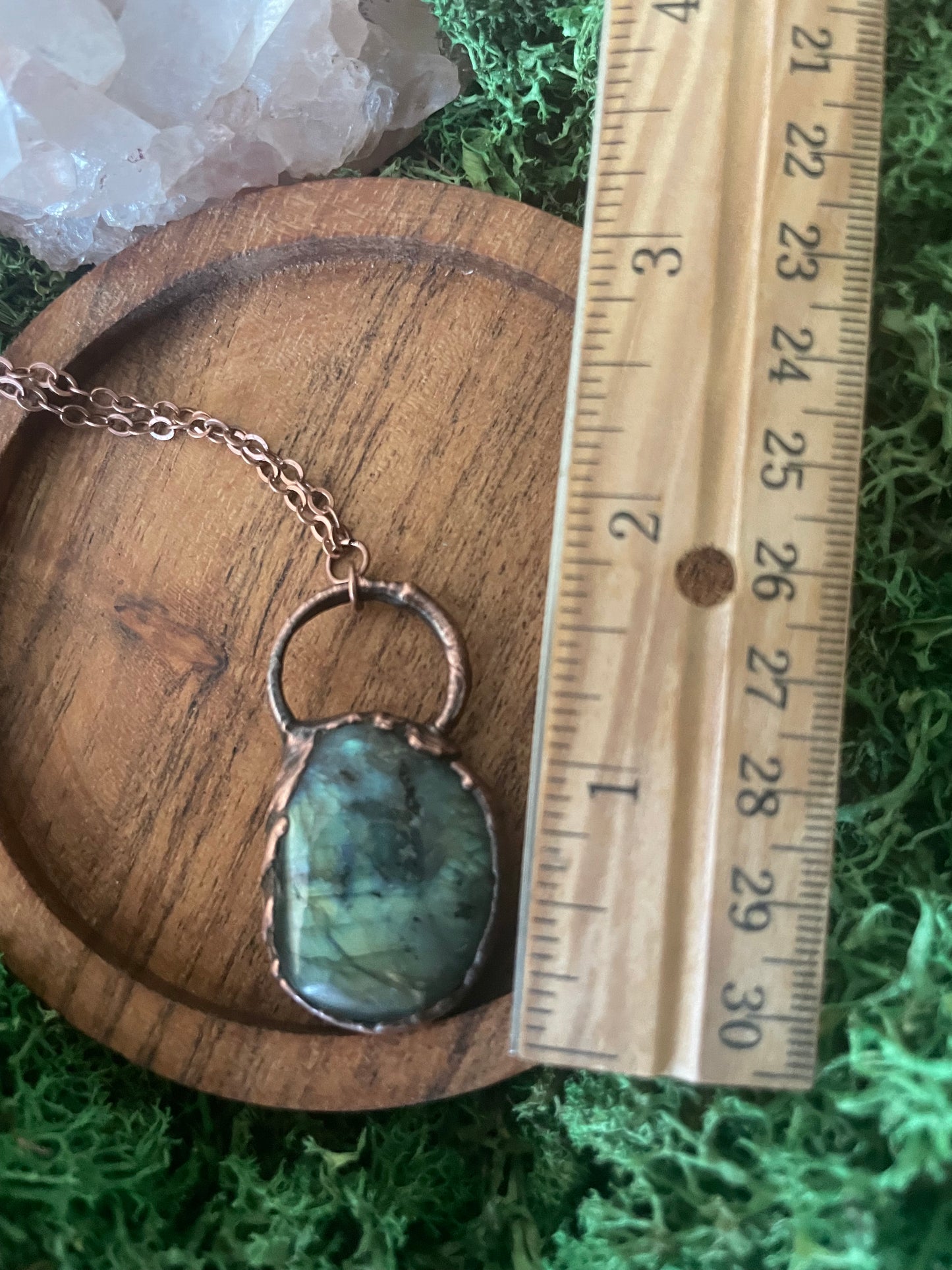 Electroformed Copper Labradorite Stone Necklace