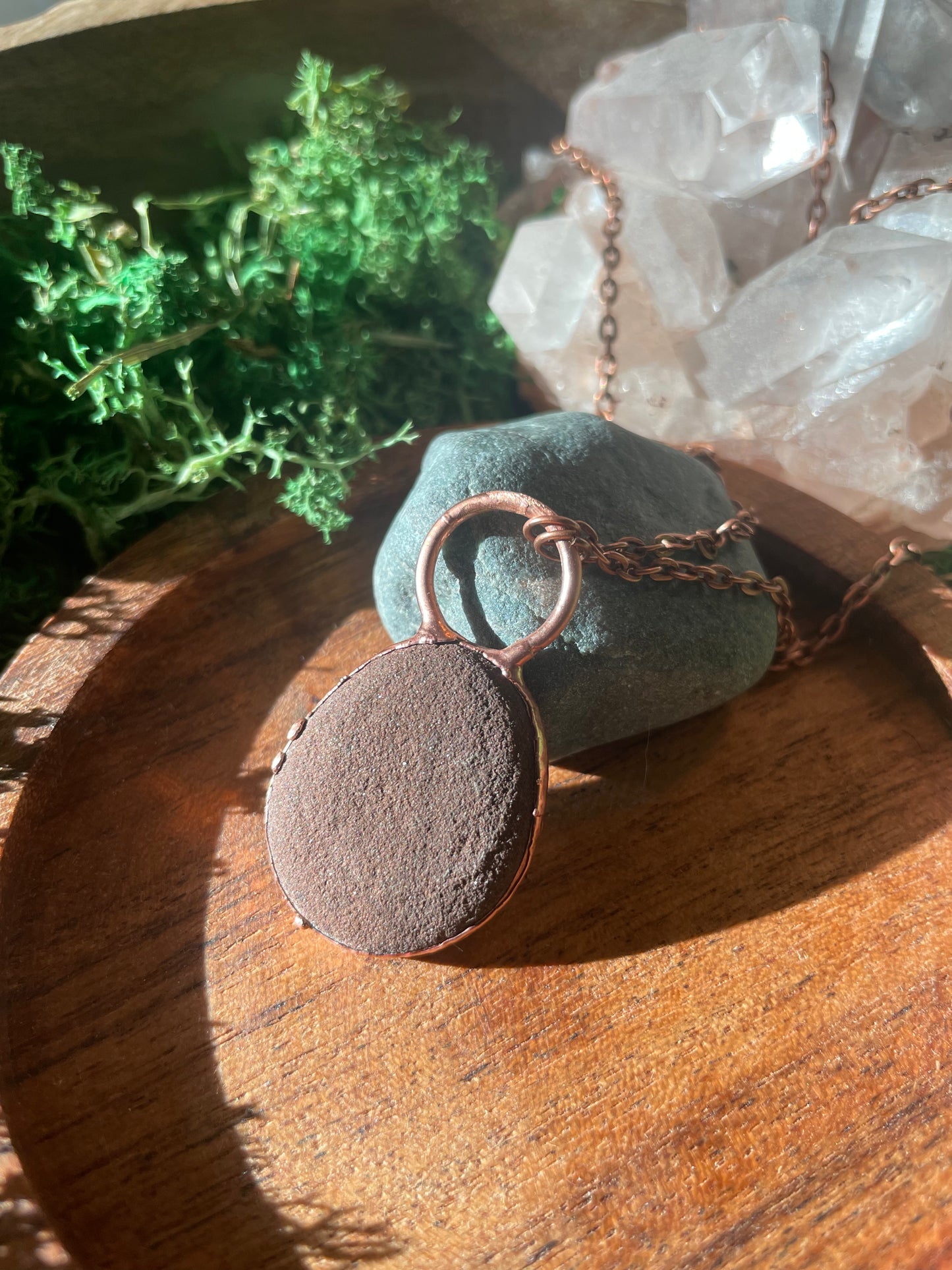 Electroformed Copper Lake Superior Stone Necklace