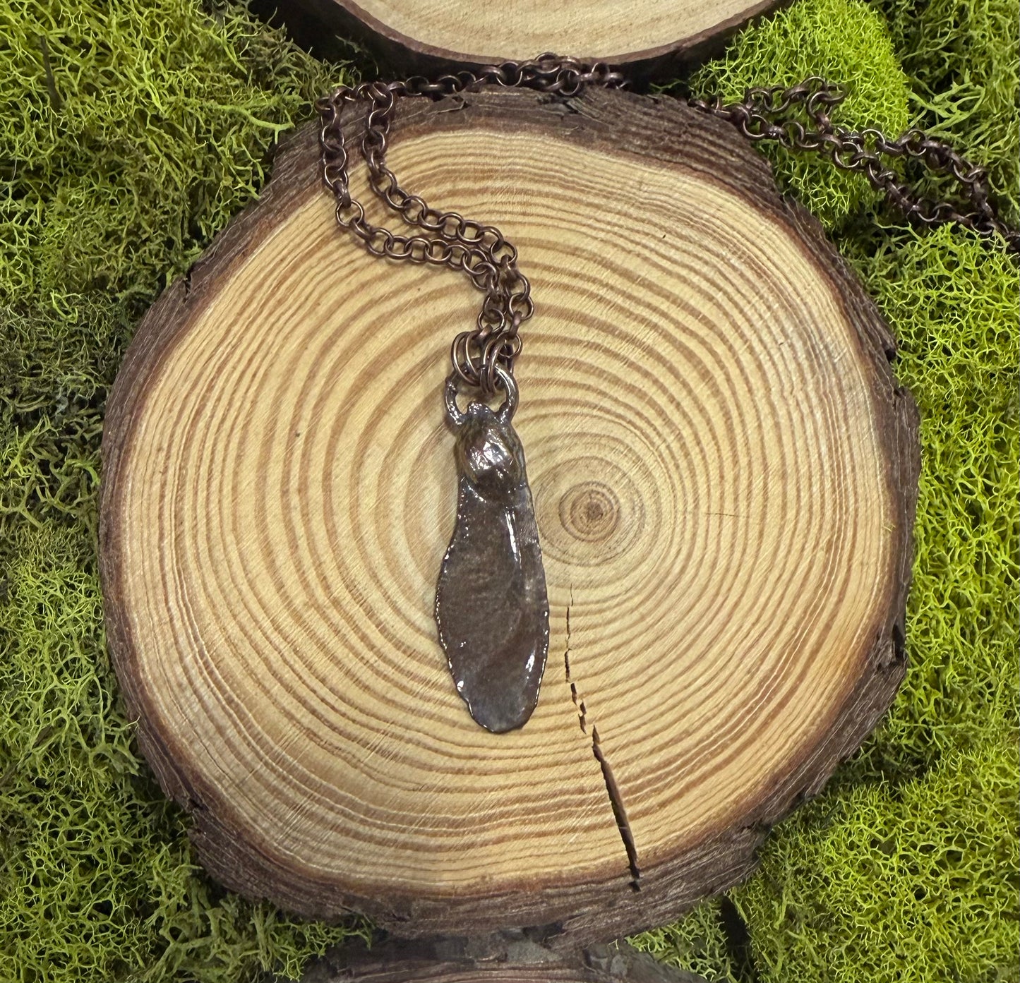 Electroformed Copper Maple Seed Necklace