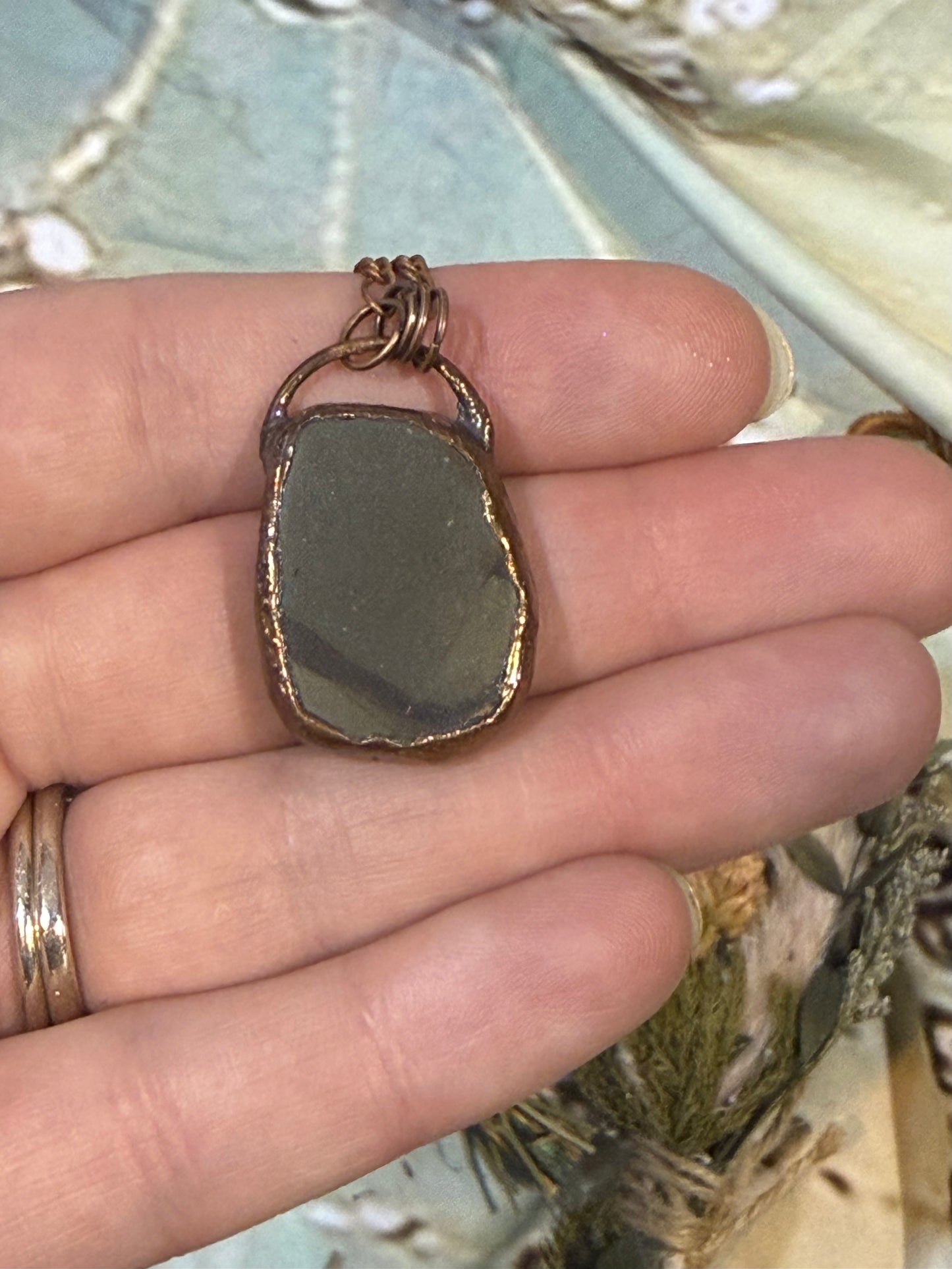 Electroformed Copper Picture Jasper Necklace