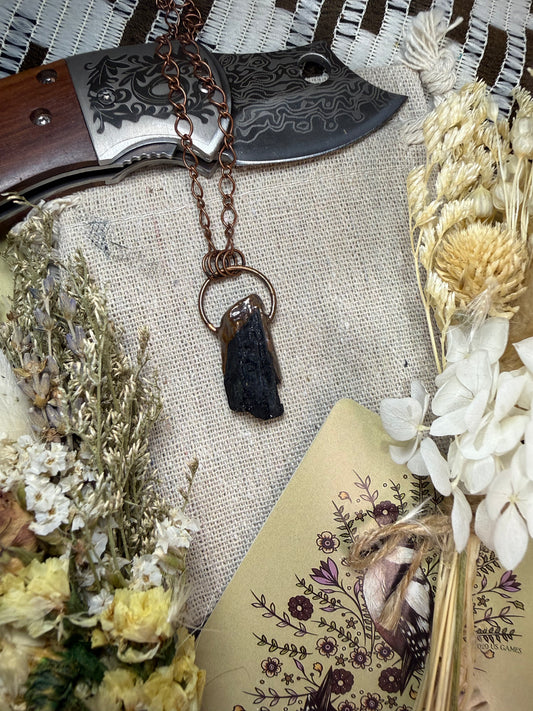 Electroformed Black Tourmaline Necklace
