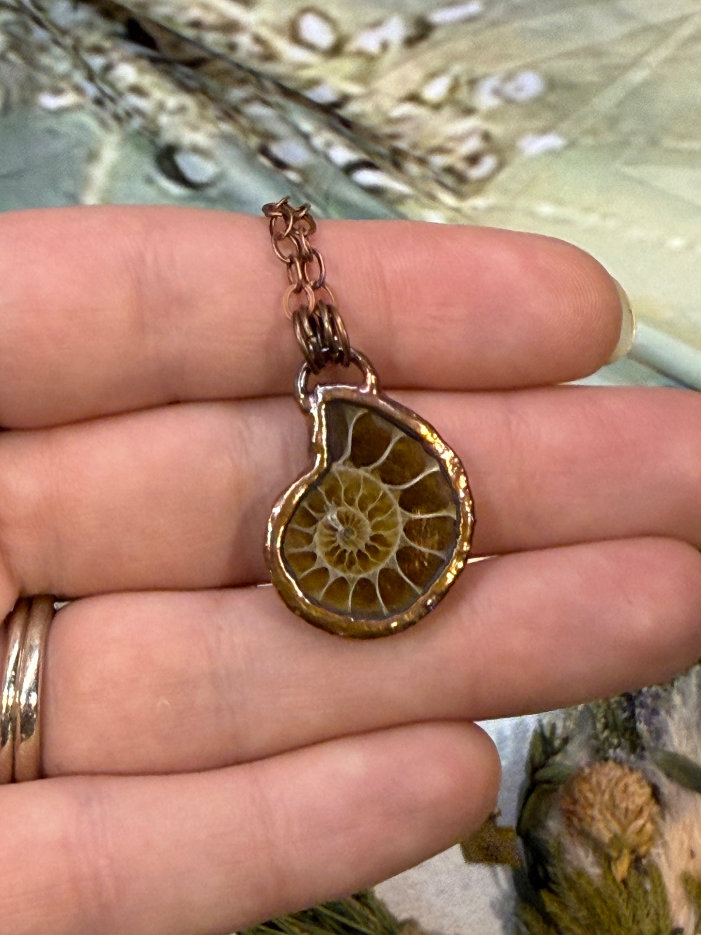 Electroformed Copper Ammonite Necklace