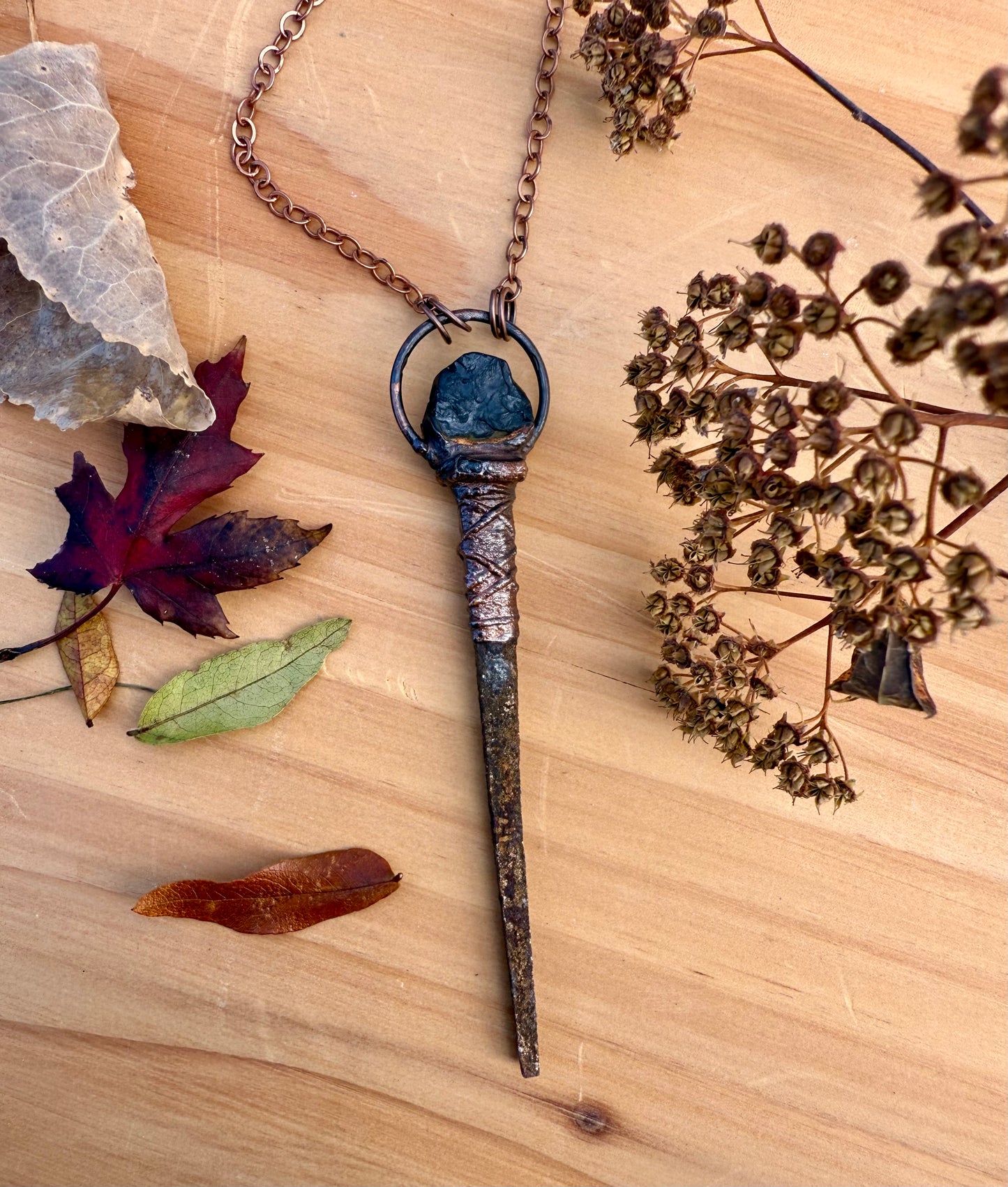 Coffin Nail Amulet with Black Tourmaline
