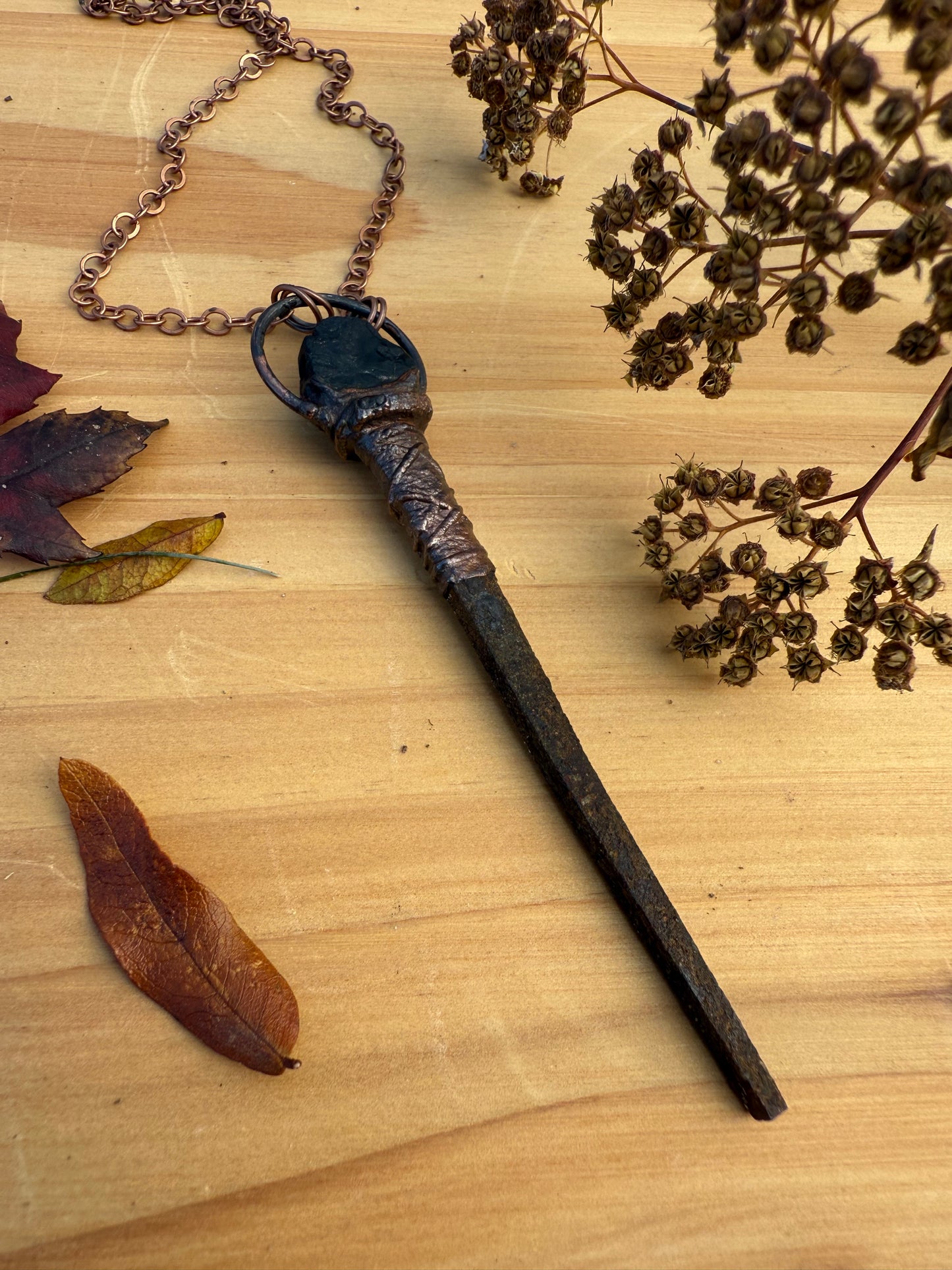 Coffin Nail Amulet with Black Tourmaline