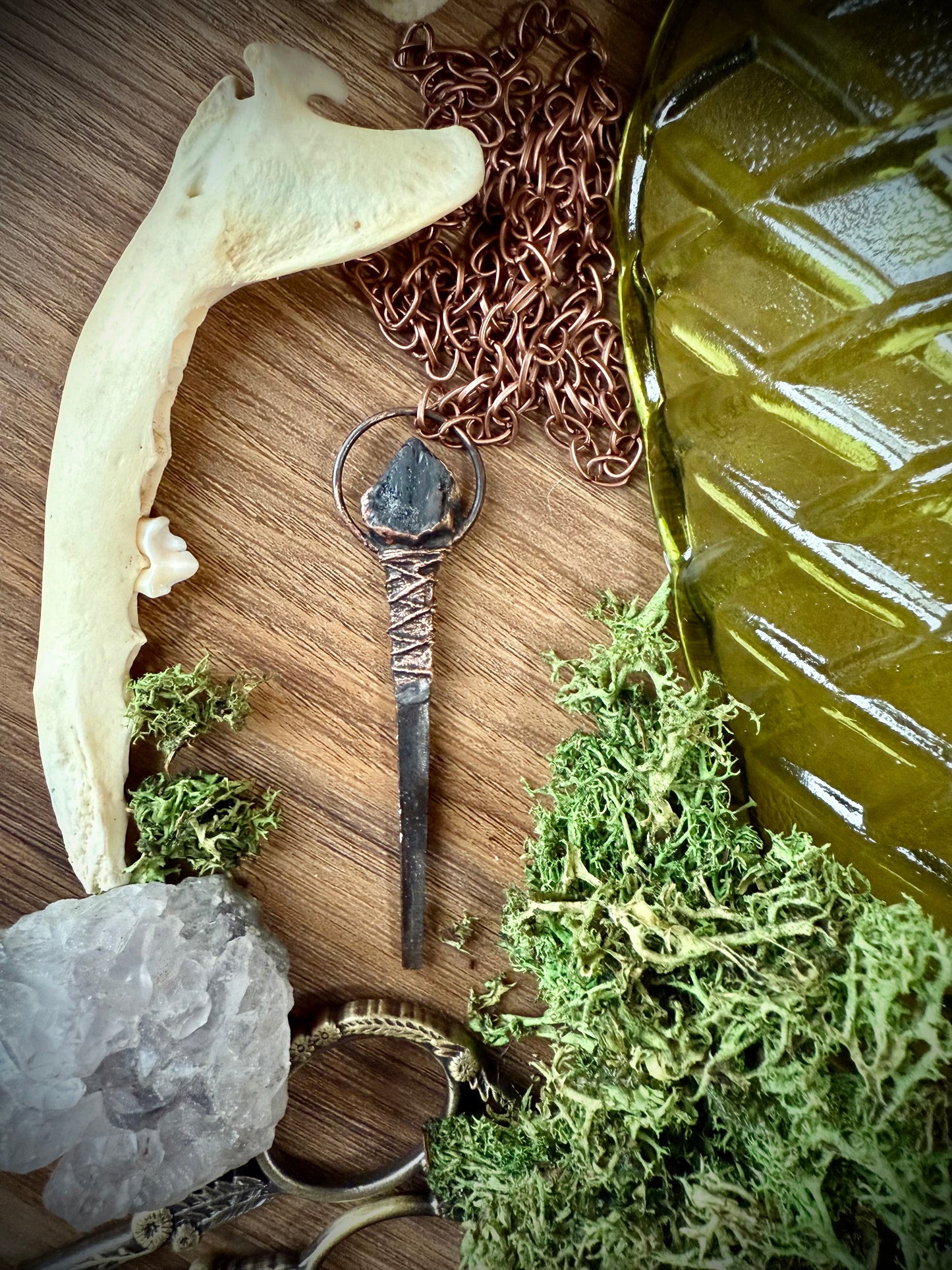 Coffin Nail Amulet with Black Tourmaline