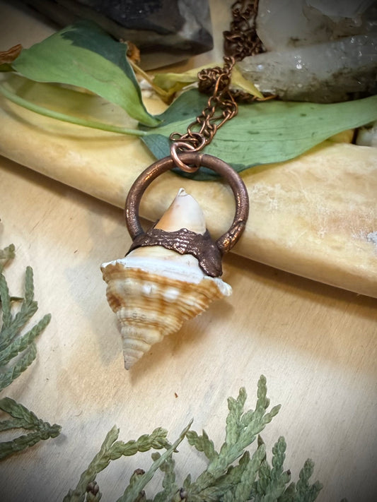 Electroformed Copper Rock Shell Necklace
