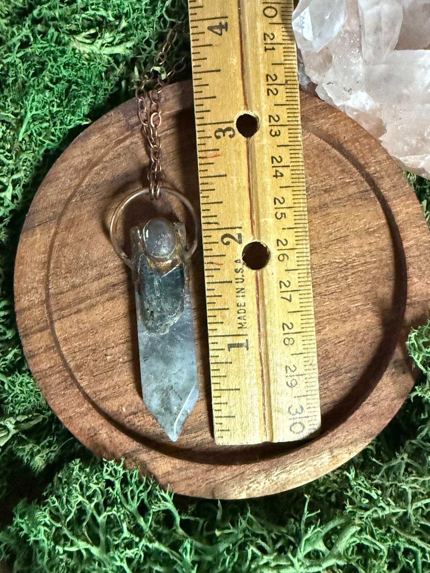 Electroformed Copper Indian Agate, Kyanite and Labradorite Stone Necklace
