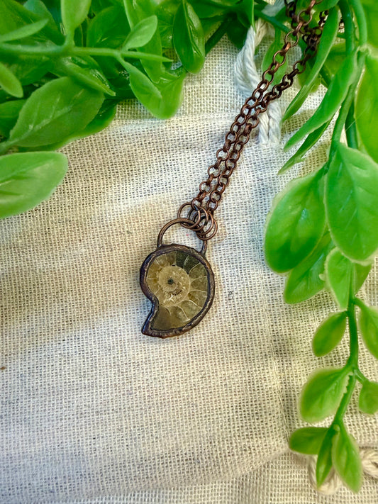 Electroformed Copper Ammonite Necklace