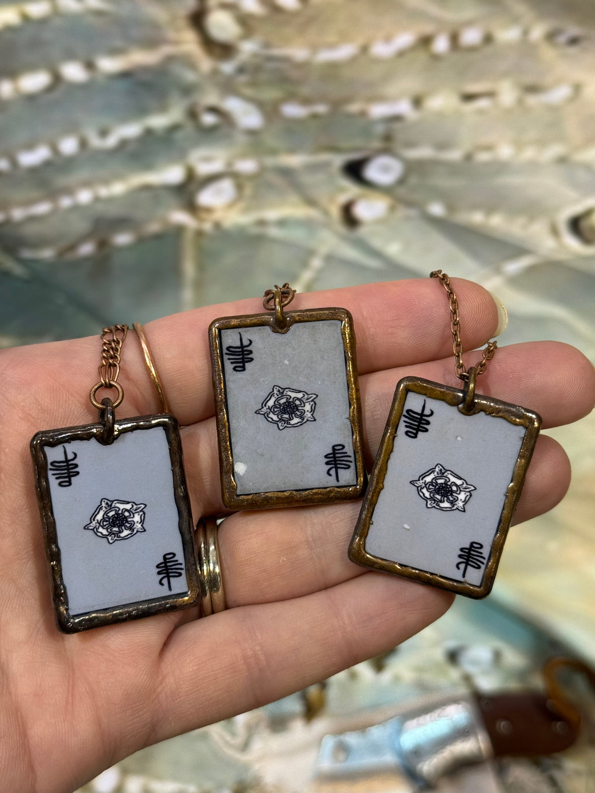 Electroformed Tarot Charm Necklaces