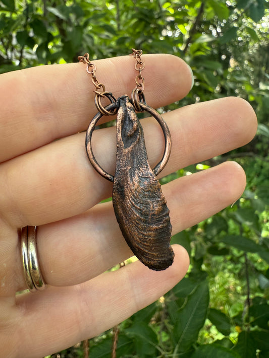 Electroformed Copper Maple Seed Necklace