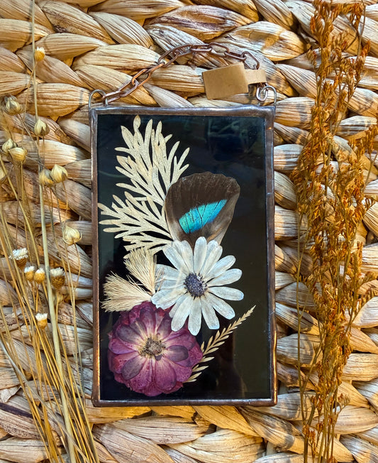 Botanical Stained Glass - Butterfly Wing, Blue Glass