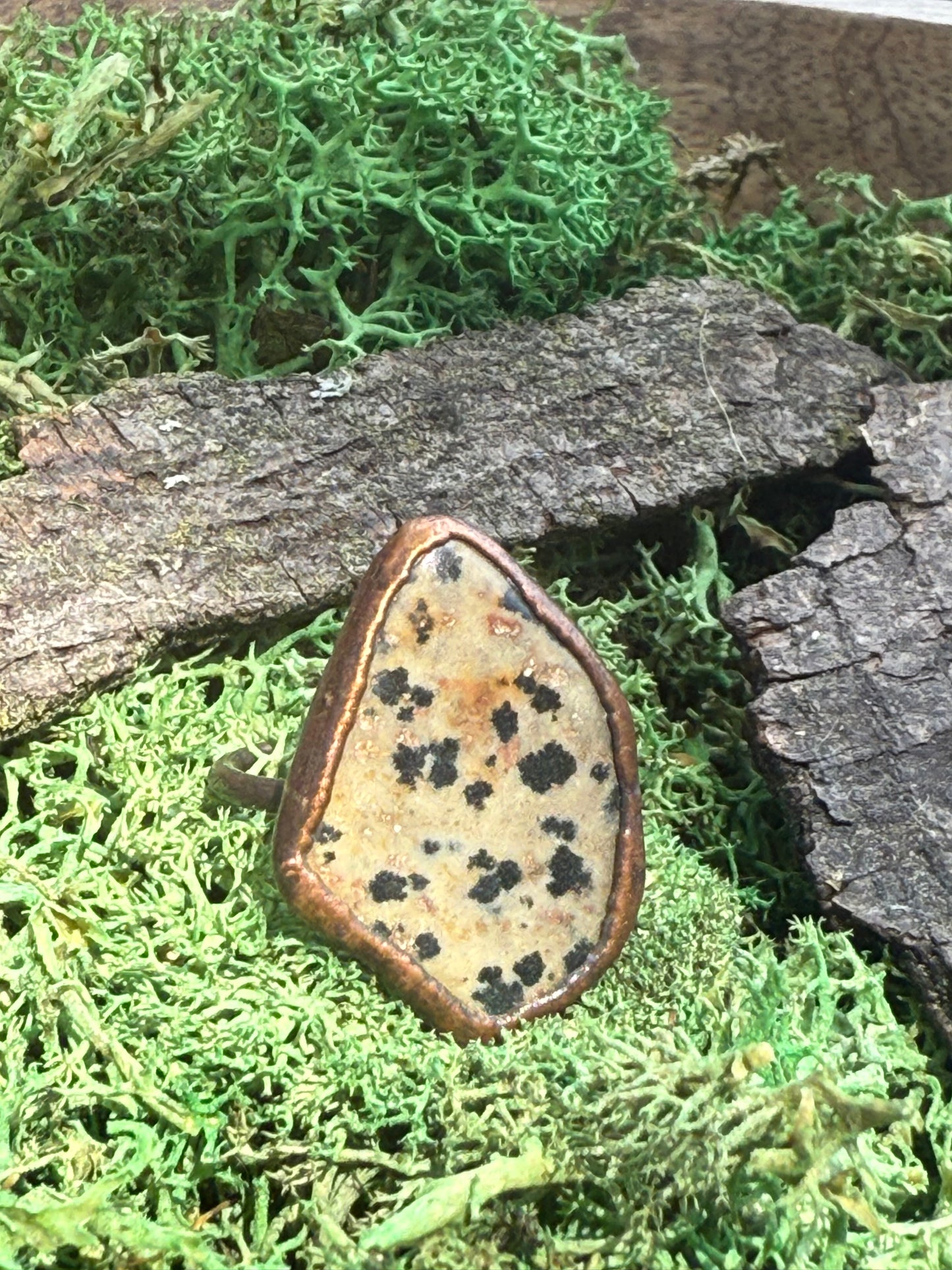 Dalmatian Jasper Size 9.5 Ring