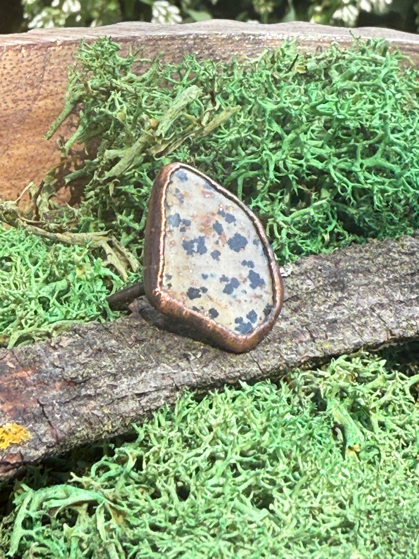 Dalmatian Jasper Size 9.5 Ring