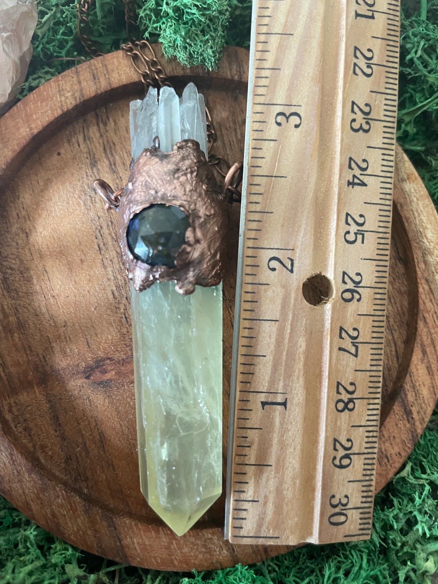 Electroformed Copper Citrine Point Necklace