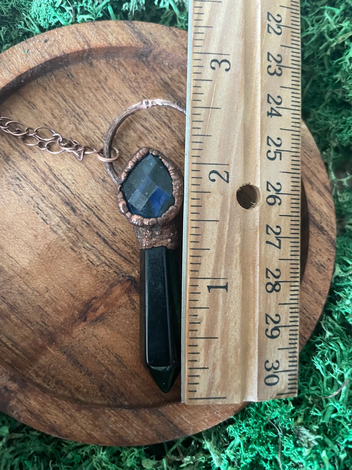 Electroformed Copper Obsidian Point Necklace