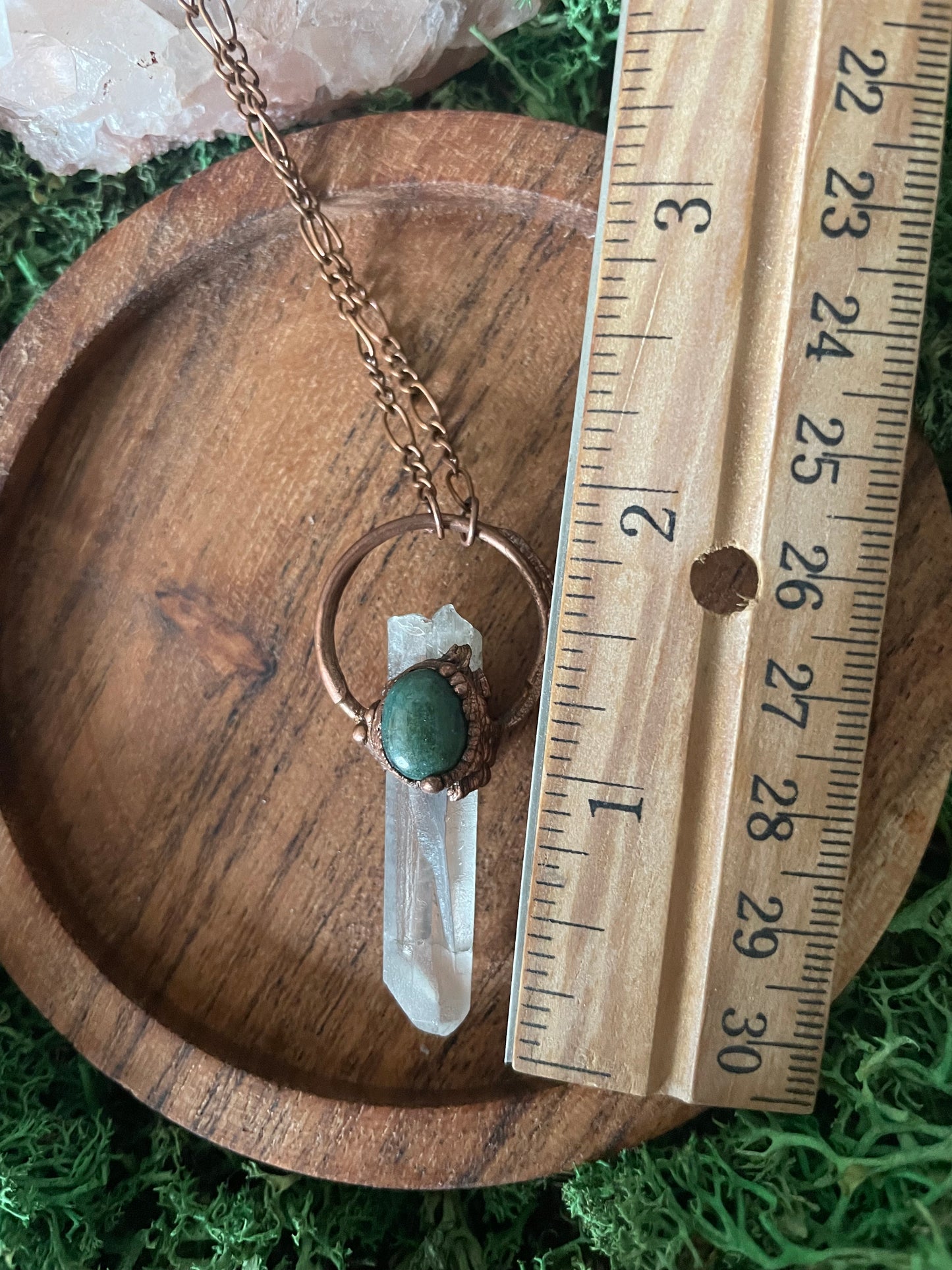 Electroformed Copper Quartz/Indian Agate Necklace