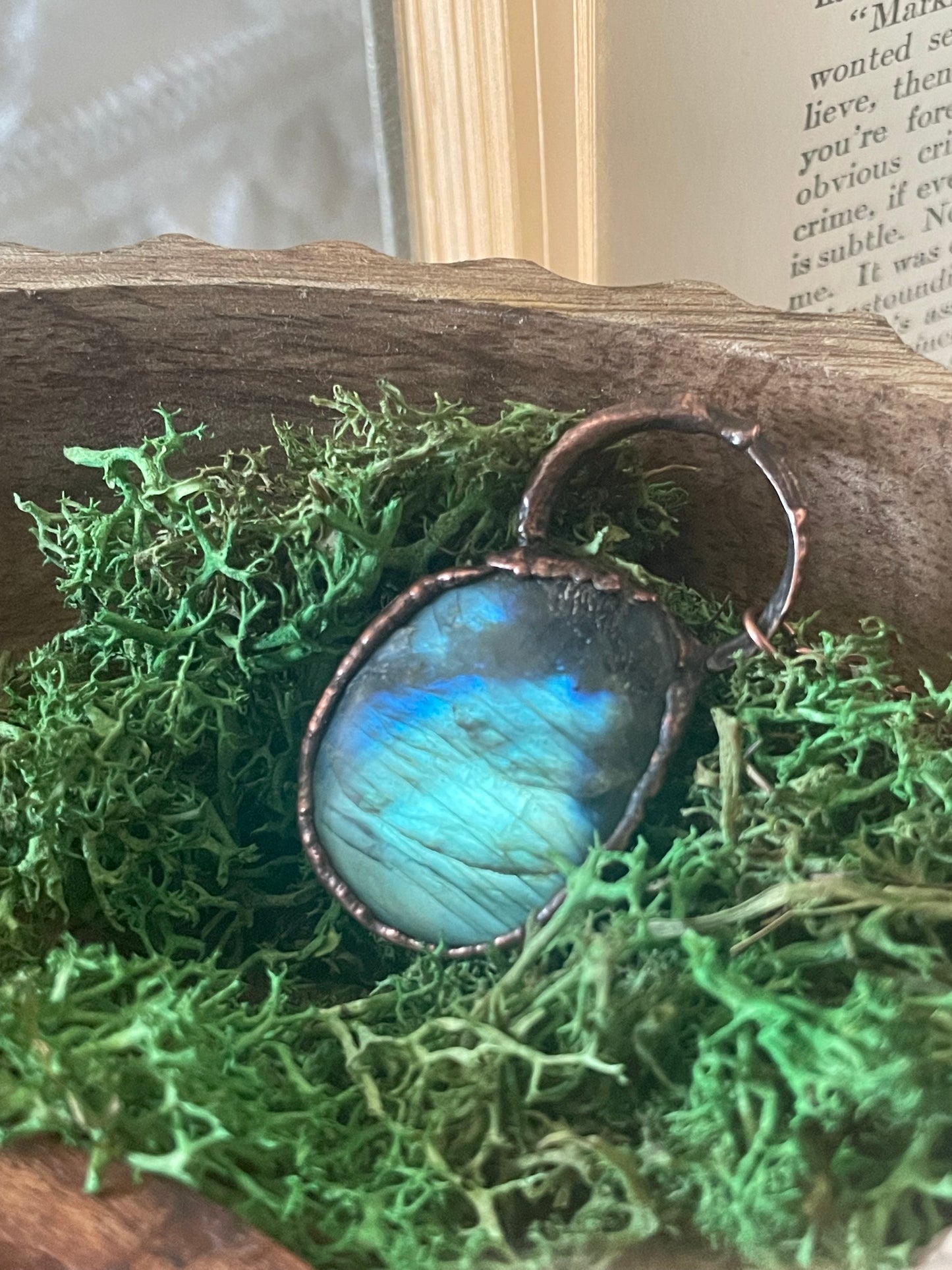 Electroformed Copper Labradorite Stone Necklace